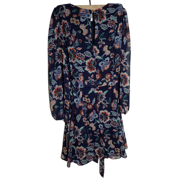 Julia Jordan Womens Long Sleeve Elastic Cuff Swing Dress Floral Print Size 6 - Picture 3 of 8